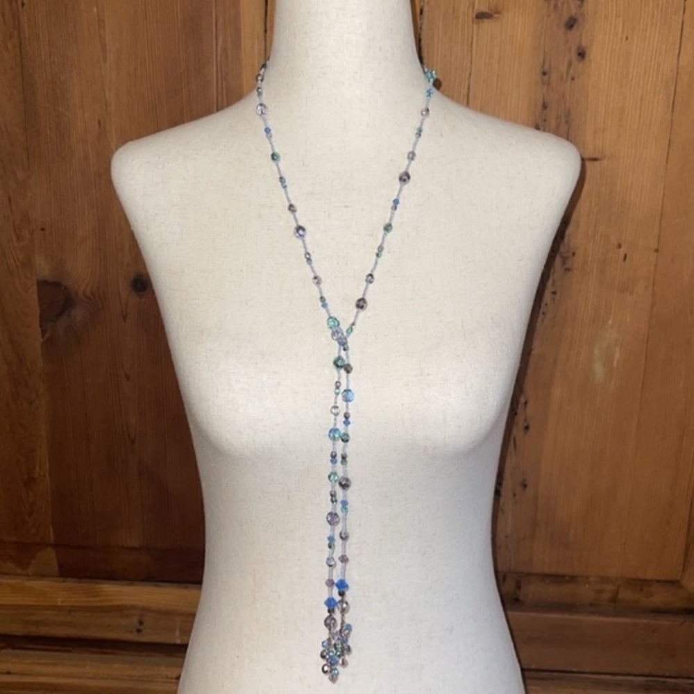 Saks Fifth Avenue Blue & Purple Beaded Necklace